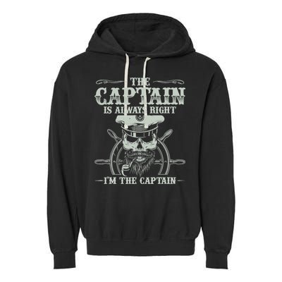 Vintage Boat Captain Boating Funny Boat Lover Gift Garment-Dyed Fleece Hoodie