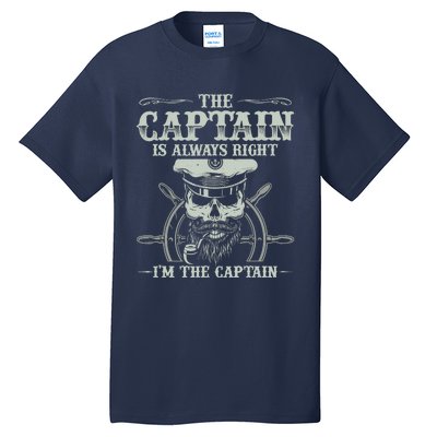 Vintage Boat Captain Boating Funny Boat Lover Gift Tall T-Shirt