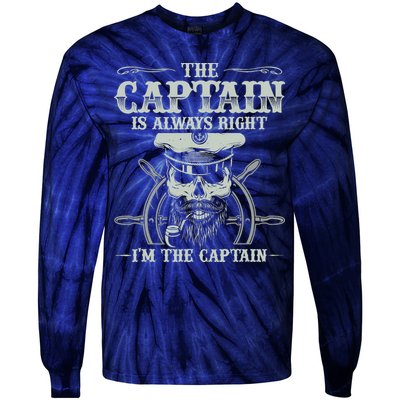 Vintage Boat Captain Boating Funny Boat Lover Gift Tie-Dye Long Sleeve Shirt