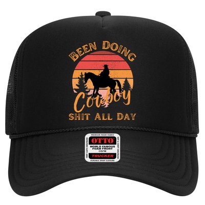 Vintage Been Doing Cowboy All Day Funny Cowboy Trucker Hat