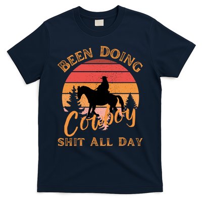 Vintage Been Doing Cowboy All Day Funny Cowboy T-Shirt