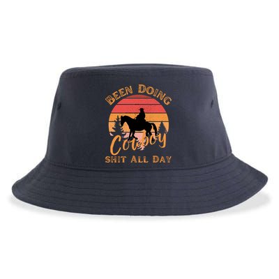 Vintage Been Doing Cowboy All Day Funny Cowboy Sustainable Bucket Hat