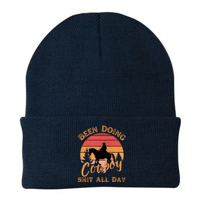 Vintage Been Doing Cowboy All Day Funny Cowboy Beanie