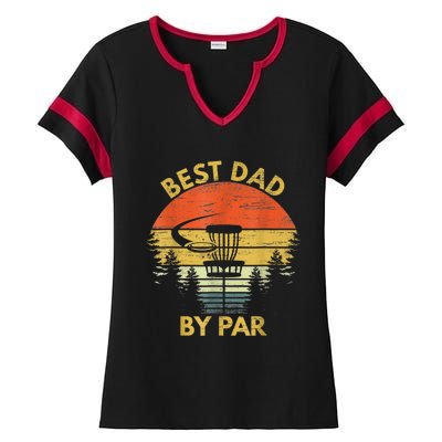 Vintage Best Dad By Par Disc Golf Fathers Day Gift  Ladies Halftime Notch Neck Tee