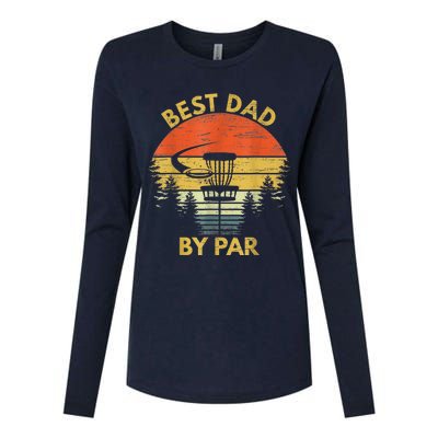 Vintage Best Dad By Par Disc Golf Fathers Day Gift  Womens Cotton Relaxed Long Sleeve T-Shirt