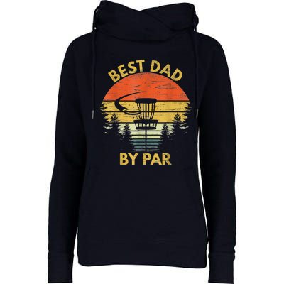 Vintage Best Dad By Par Disc Golf Fathers Day Gift  Womens Funnel Neck Pullover Hood