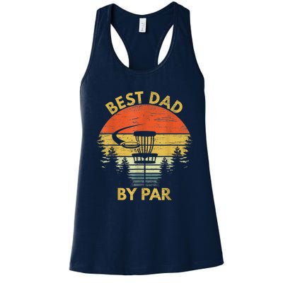 Vintage Best Dad By Par Disc Golf Fathers Day Gift  Women's Racerback Tank