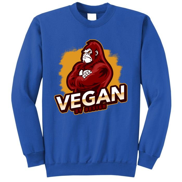 Vegan By Design Gorilla Vegan Veggie Lovers Vegetarian Cool Gift Sweatshirt