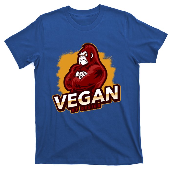 Vegan By Design Gorilla Vegan Veggie Lovers Vegetarian Cool Gift T-Shirt