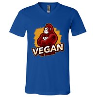 Vegan By Design Gorilla Vegan Veggie Lovers Vegetarian Cool Gift V-Neck T-Shirt