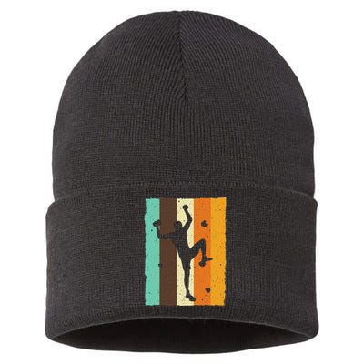 Vintage Bouldering Design Rock Climbing For Women Sustainable Knit Beanie