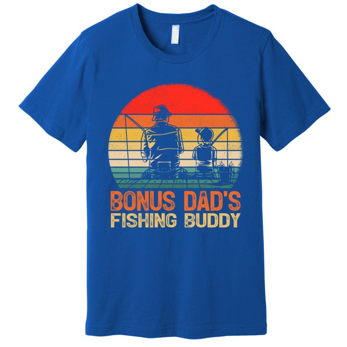 Vintage Bonus Dad Fishing Buddy Fishing Father's Day Meaningful Gift Premium T-Shirt