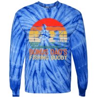 Vintage Bonus Dad Fishing Buddy Fishing Father's Day Meaningful Gift Tie-Dye Long Sleeve Shirt