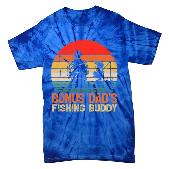 Vintage Bonus Dad Fishing Buddy Fishing Father's Day Meaningful Gift Tie-Dye T-Shirt