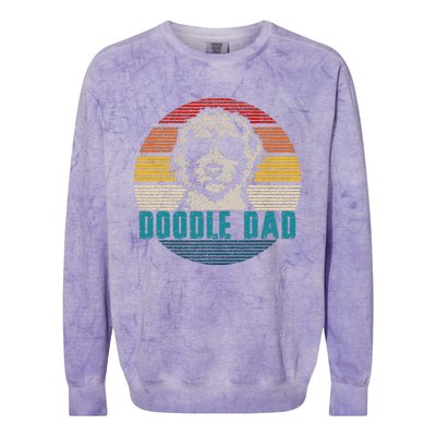 Vintage Best Doodle Dad Ever FatherS Day Golden Doodle Colorblast Crewneck Sweatshirt