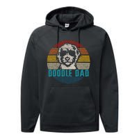 Vintage Best Doodle Dad Ever FatherS Day Golden Doodle Performance Fleece Hoodie