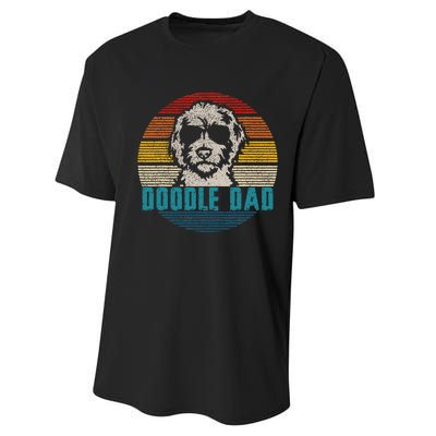 Vintage Best Doodle Dad Ever FatherS Day Golden Doodle Performance Sprint T-Shirt