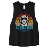 Vintage Best Doodle Dad Ever FatherS Day Golden Doodle Women's Racerback Cropped Tank