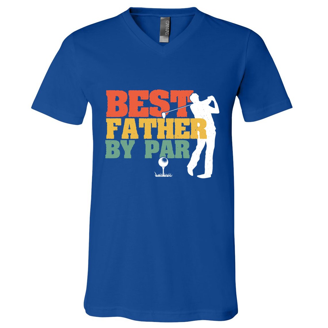 Vintage Best Dad By Par Disc Golf Dad Fathers Day Birthday Gift V-Neck T-Shirt
