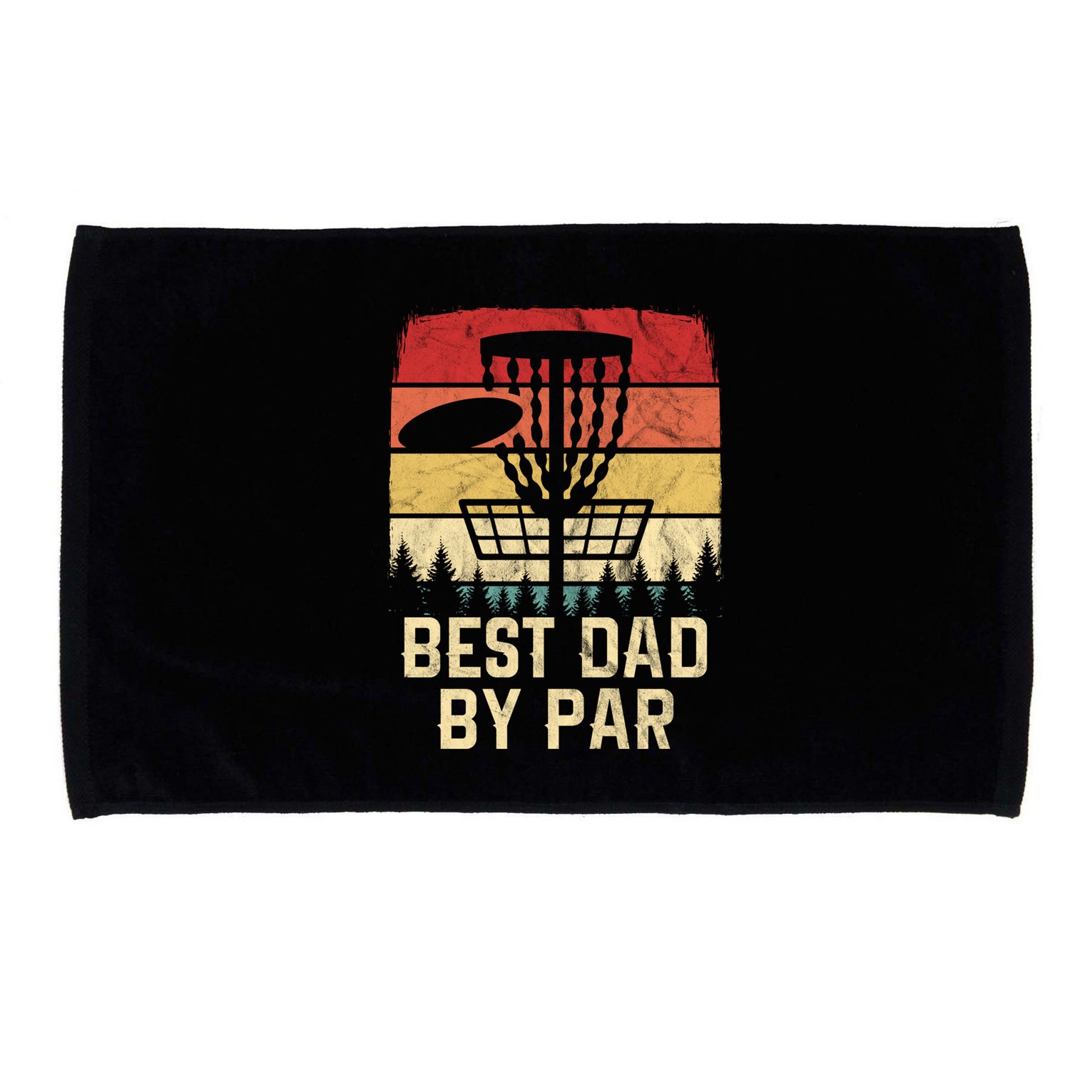 Vintage Best Dad By Par Funny FatherS Day Disc Golf Player Cool Gift Microfiber Hand Towel