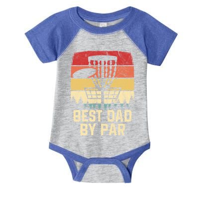 Vintage Best Dad By Par Funny FatherS Day Disc Golf Player Cool Gift Infant Baby Jersey Bodysuit