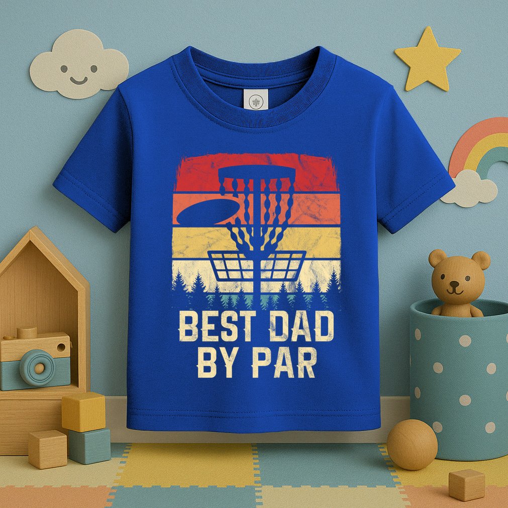 Vintage Best Dad By Par Funny FatherS Day Disc Golf Player Cool Gift Toddler T-Shirt