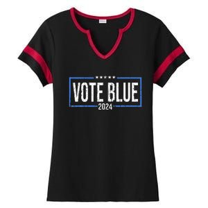 Vote Blue Democrats 2024 Presidential Election Political Ladies Halftime Notch Neck Tee