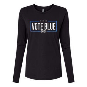 Vote Blue Democrats 2024 Presidential Election Political Womens Cotton Relaxed Long Sleeve T-Shirt