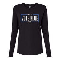 Vote Blue Democrats 2024 Presidential Election Political Womens Cotton Relaxed Long Sleeve T-Shirt