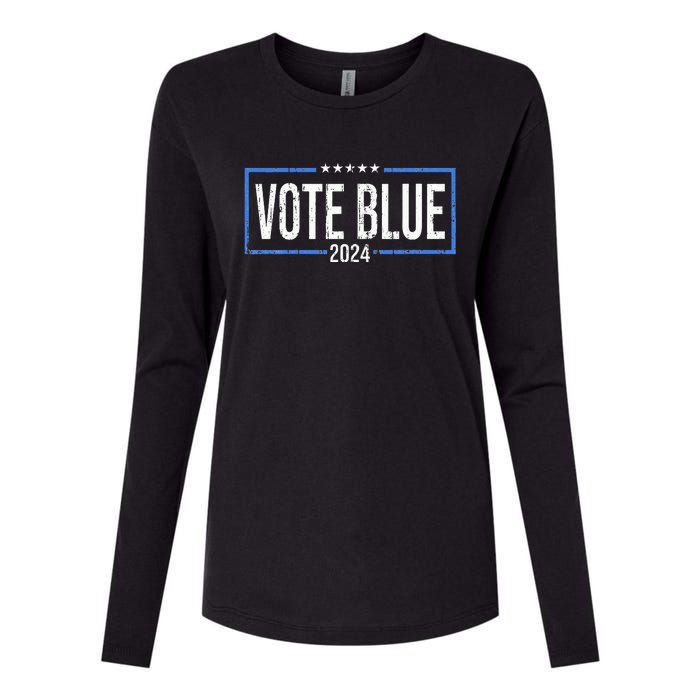 Vote Blue Democrats 2024 Presidential Election Political Womens Cotton Relaxed Long Sleeve T-Shirt