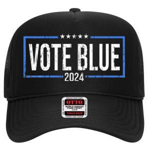 Vote Blue Democrats 2024 Presidential Election Political High Crown Mesh Back Trucker Hat