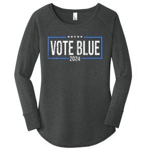 Vote Blue Democrats 2024 Presidential Election Political Women's Perfect Tri Tunic Long Sleeve Shirt