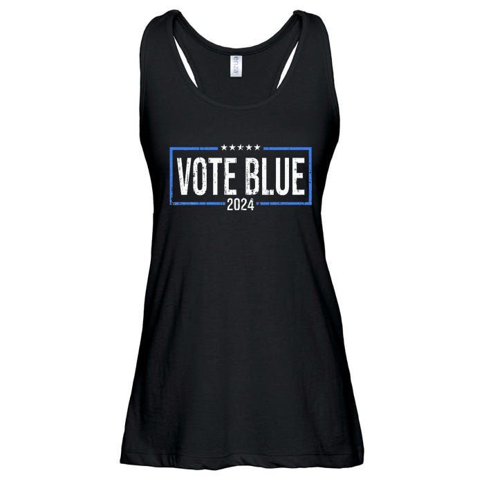 Vote Blue Democrats 2024 Presidential Election Political Ladies Essential Flowy Tank