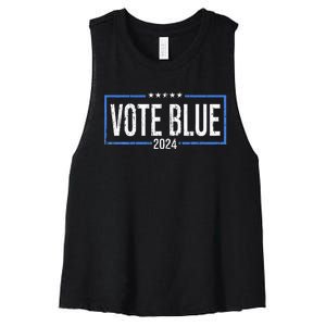 Vote Blue Democrats 2024 Presidential Election Political Women's Racerback Cropped Tank