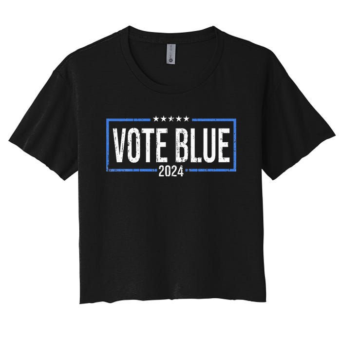 Vote Blue Democrats 2024 Presidential Election Political Women's Crop Top Tee