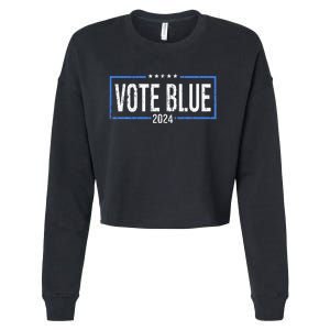 Vote Blue Democrats 2024 Presidential Election Political Cropped Pullover Crew