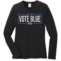 Vote Blue Democrats 2024 Presidential Election Political Ladies Long Sleeve Shirt