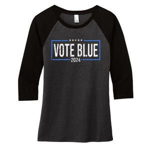 Vote Blue Democrats 2024 Presidential Election Political Women's Tri-Blend 3/4-Sleeve Raglan Shirt