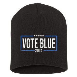 Vote Blue Democrats 2024 Presidential Election Political Short Acrylic Beanie