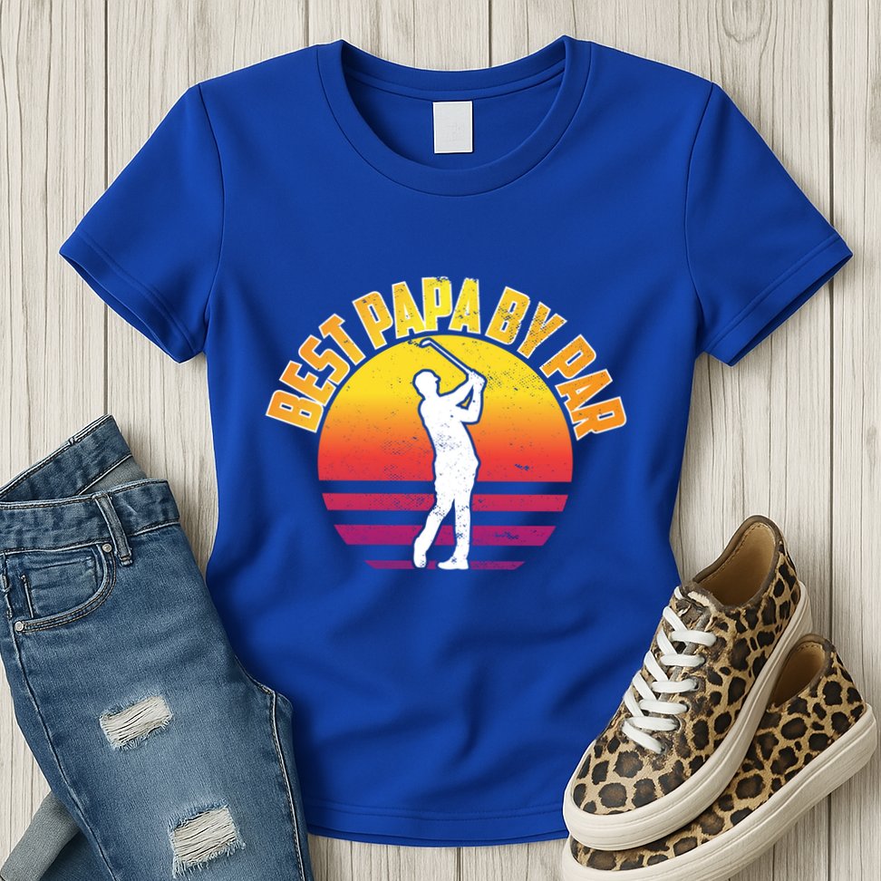 Vintage Best Dad By Par Funny Golf Lovers Gift FatherS Day Gift Womens T-Shirt