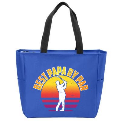 Vintage Best Dad By Par Funny Golf Lovers Gift FatherS Day Gift Zip Tote Bag