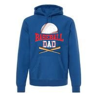 Vintage Baseball Dad Funny Fathers Day Game Day Cute Gift Premium Hoodie