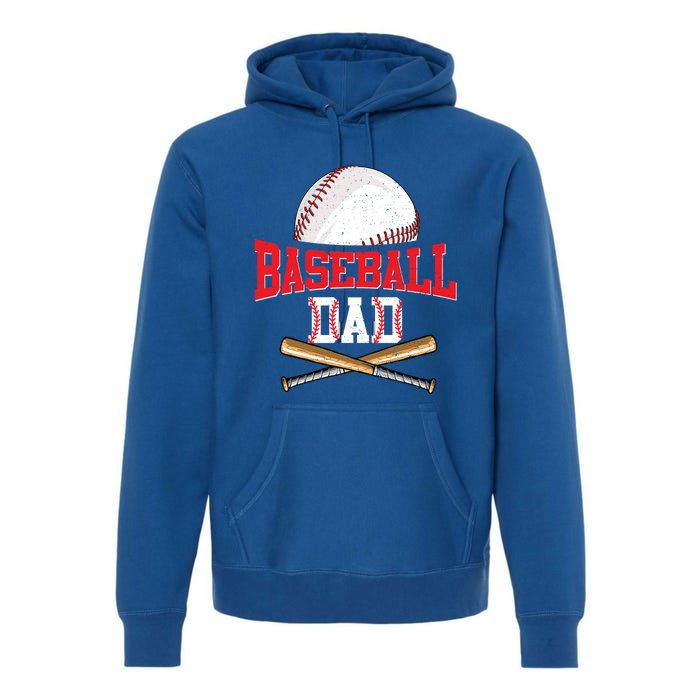 Vintage Baseball Dad Funny Fathers Day Game Day Cute Gift Premium Hoodie