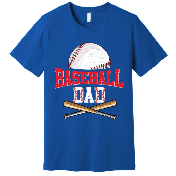 Vintage Baseball Dad Funny Fathers Day Game Day Cute Gift Premium T-Shirt