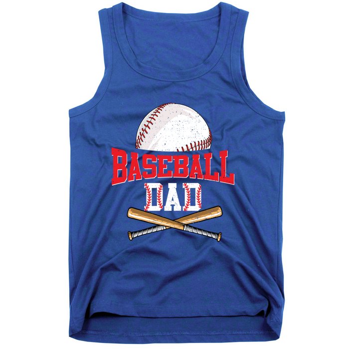 Vintage Baseball Dad Funny Fathers Day Game Day Cute Gift Tank Top