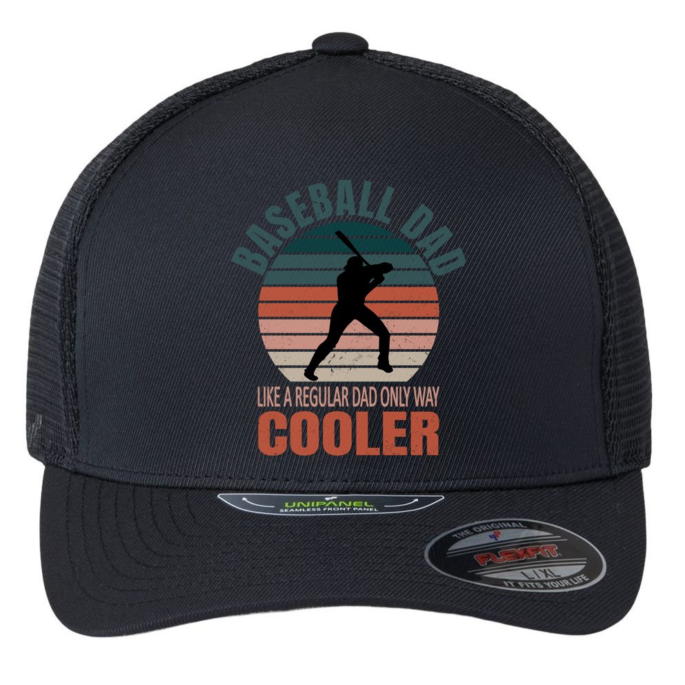 Vintage Baseball Dad Like A Regular Dad But Cooler Gift Flexfit Unipanel Trucker Cap