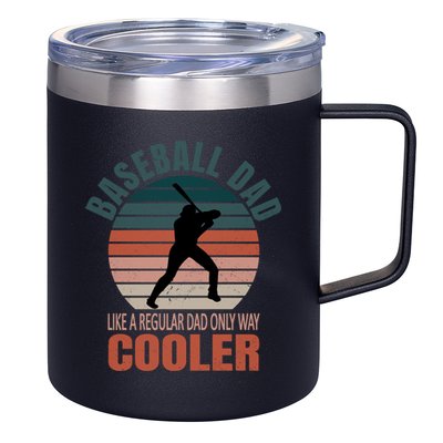 Vintage Baseball Dad Like A Regular Dad But Cooler Gift 12oz Stainless Steel Coffee Mug