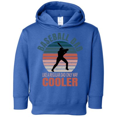 Vintage Baseball Dad Like A Regular Dad But Cooler Gift Toddler Hoodie