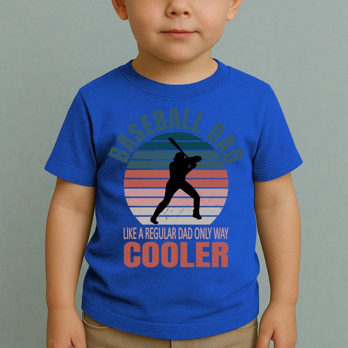 Vintage Baseball Dad Like A Regular Dad But Cooler Gift Toddler T-Shirt