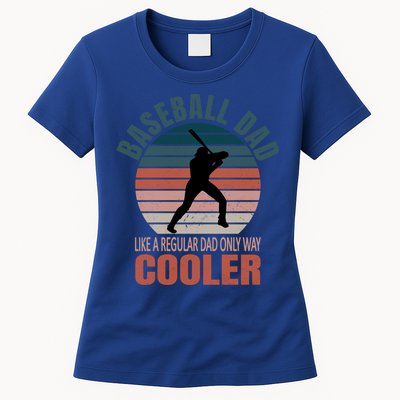 Vintage Baseball Dad Like A Regular Dad But Cooler Gift Womens T-Shirt